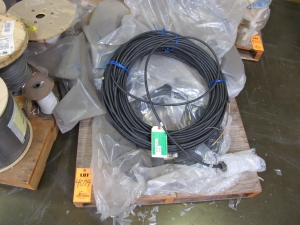 (5 PALLETS) MISC. ELECTRICAL WIRE AND CABLE! (30+) INDIVIDUAL SPOOLS TO INCLUDE BUT NOT LIMITED TO: (5) CABLES ELECTRICAL TYPE, 14 AWG SIZE, 600 V, 90 C RATING, XLPE INSULATING MATERIAL, 3 CONDUCTOR, SHIELDED KIND, 280' PER ASSEMBLY, (1 SPOOL) CABLE, ARMORED KIND, MICROPOINT MC315 SERIES, 220 M (722') PER ROLL, ETC.. LOADING & HANDLING FEE $30-4074